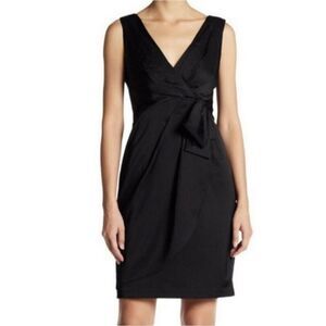 Nanette Lepore Black Katie Mae Satin Cocktail Dress Size 4